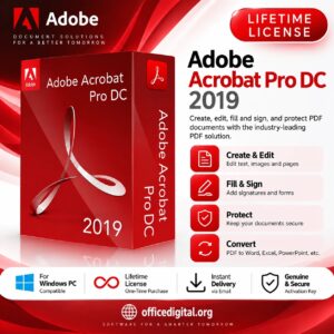 Adobe Acrobat Pro DC 2019 For 1 Windows PC Perpetual Key