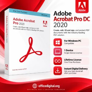 Adobe Acrobat Pro DC 2020 For 1 Windows PC Perpetual Key
