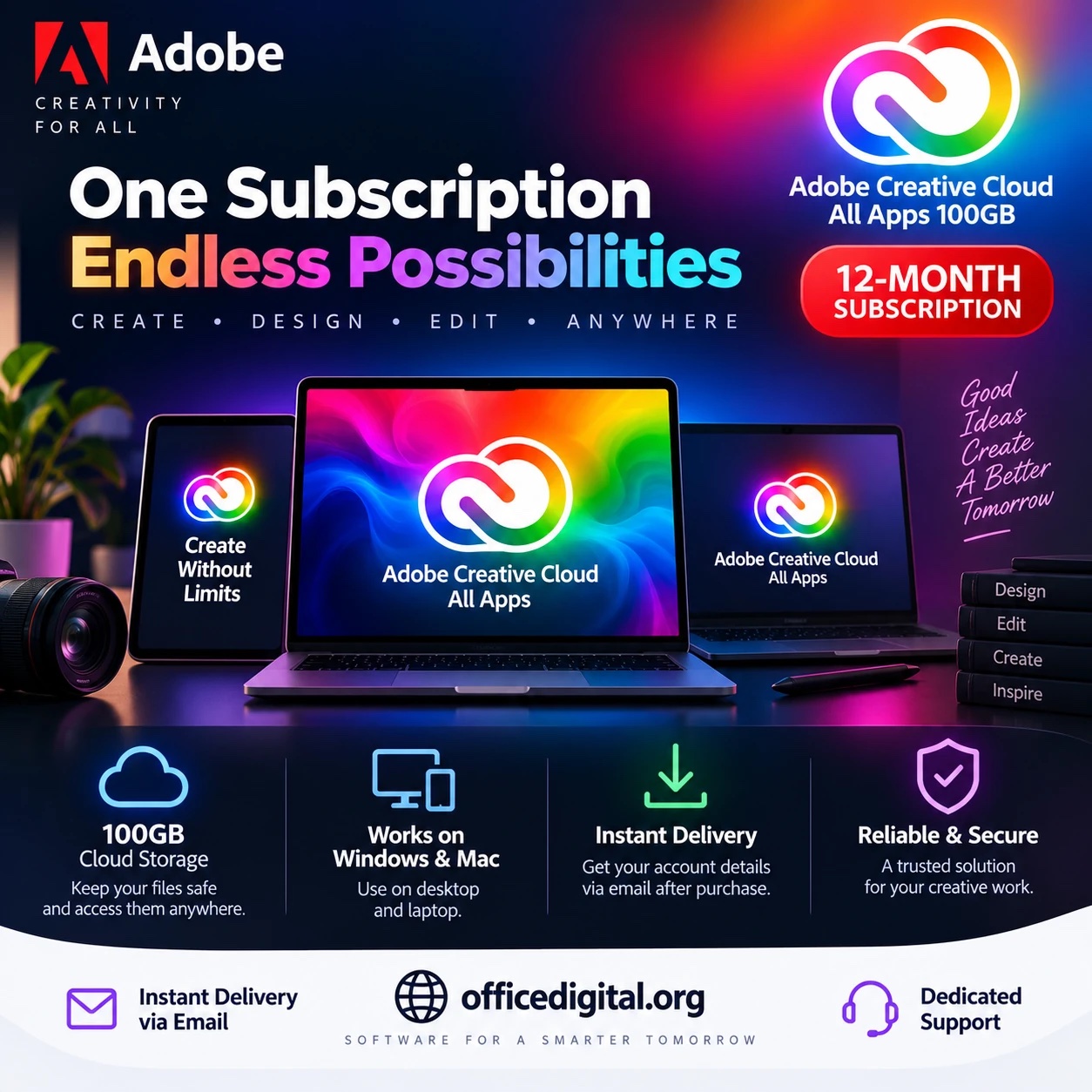 Adobe Creative Cloud All Apps 100GB: 12-Month Subscription - Image 3